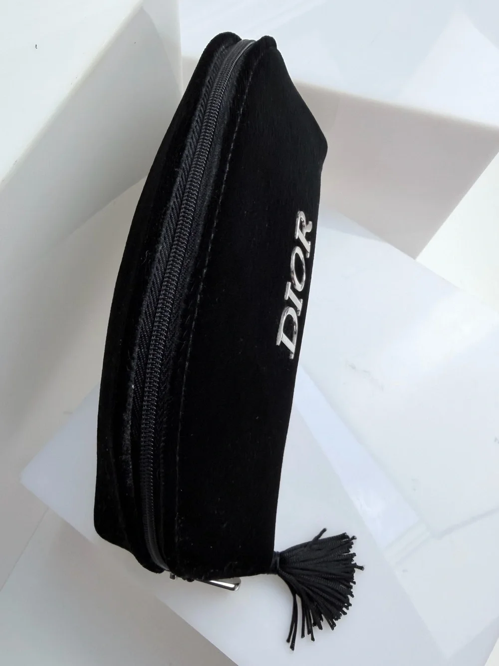 Mini Dior Beauty Bag In Black Velvet